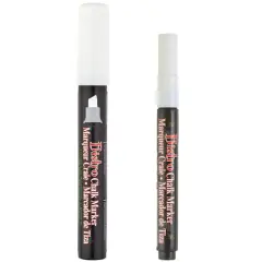 Marvy&reg; Uchida Bistro Fine Point & Chisel Tip White Chalk Marker Set