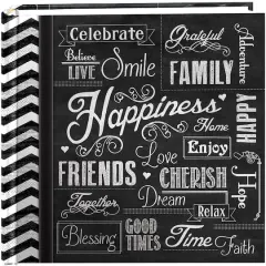 Pioneer&reg; Happiness 2-Up Chalkboard Print Photo Album