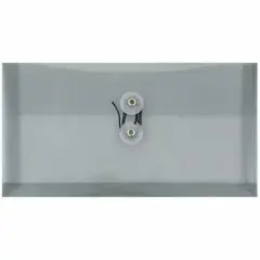 JAM Paper 5.25" x 10" Plastic #10 Business Envelope with Button and String Closure, 24ct. Smoke Gray