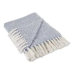 DII&reg; X-Diamond Geometric Throw Stonewash Blue