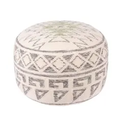 Hello Honey&reg; 12" Kilim Wool Blend Round Pouf