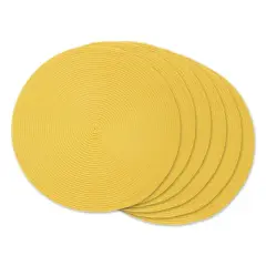 DII&reg; Round Plastic Woven Placemats, 6ct. Yellow