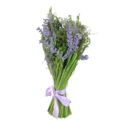 Spring Purple Wisteria Flower with Mixed Green Assorted Flora Bundle