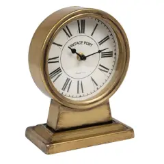 Hello Honey&reg; 8.5" Gold Metal Mantel Clock