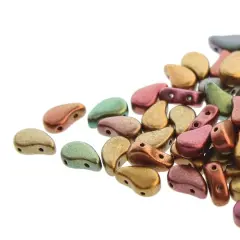 The Beadsmith&reg; Paisley Duo 2-Hole Czech Glass Teardrop Beads, 8mm Violet Rainbow