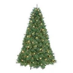 7.5ft. Pre-Lit Traditions Pine Artificial Christmas Tree, Clear Incandescent Lights