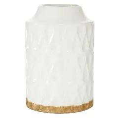 White Porcelain Contemporary Vase, 8" x 12"