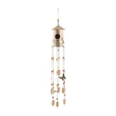 32" Bronze Colored Metal Rustic Birdhouse Windchime