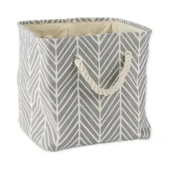 DII&reg; 11" Polyester Herringbone Storage Bin Gray