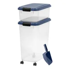 IRIS&reg; Airtight Container Set with Blue Buckle Lid