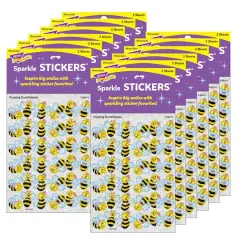 Trend Enterprises&reg; Sparkle Stickers&reg; Buzzing Bumblebees, 12 Packs of 72