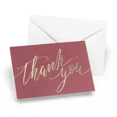 Hortense B. Hewitt Co. Burgundy Thank You Cards