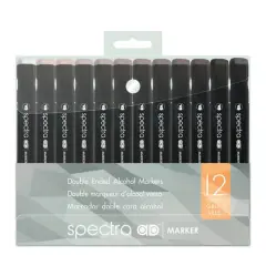 Chartpak&reg; Spectra Ad&trade; Warm Gray Marker Set