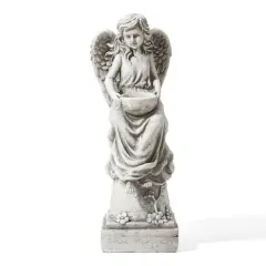 Glitzhome&reg; 31" Angel Garden Bird Feeder Statue