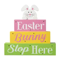 Glitzhome&reg; 12" Easter LED Lighted Wooden Bunny Block Word Sign