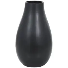 27.5" Ceramic Minimalistic Floor Vase Black