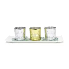 Elegant Designs&trade; Silver and Gold Winter Wonderland Candle Set