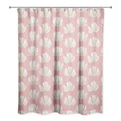 Pink Floral Pattern 71" x 74" Shower Curtain
