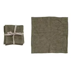 Hello Honey&reg; 10" Square Stonewashed Linen Cocktail Napkins, 4ct. Olive