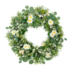 24'' Multicolored Daisy Floral Spring Wreath