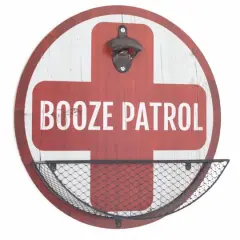 American Art D&eacute;cor&trade; Booze Patrol Bottle Opener & Cap Catcher Wall D&eacute;cor