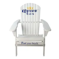 36" White Corona Classic Folding Wooden Adirondack Chair