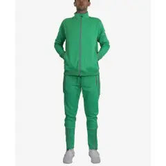 Men's Performance Reflective Track Jacket & Jogger 2-Piece Set Kelly Green