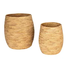 Hello Honey&reg; Natural Handwoven Round Water Hyacinth Nesting Basket Set