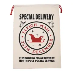 Personality Case&trade; 19" x 26" Sleigh Mail Cotton Christmas Drawstring Bag
