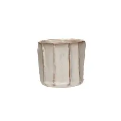 Hello Honey&reg; 4.25" Cream Reactive Glaze Stoneware Pleated Planter