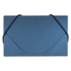 JAM Paper Plastic Business Card Holder Case Blue Metallic