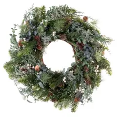 Village Lighting 24" Rustic White Berry Wreath