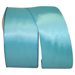 JAM Paper 2.5'' x 50yd. Double Face Satin Ribbon Turquoise