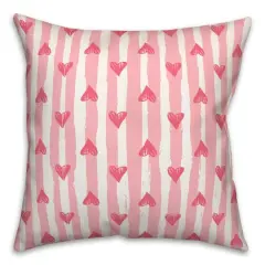 Heart Stripe Pattern 18" x 18" Indoor / Outdoor Pillow