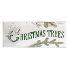 Stupell Industries Christmas Trees Ornate Letters Wall Plaque Art