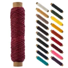 Gudebrod 0.018" 3 Ply Waxed Thread Bobbin, 75ft. Wine