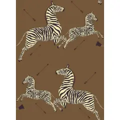 Scalamandre Brown Zebra Safari Peel & Stick Wallpaper