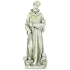 23.5" Religious St. Francis of Assisi Bird Feeder Outdoor Garden Statue