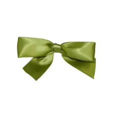 JAM Paper 3.25" Satin Twist Tie Bows, 100ct. Moss