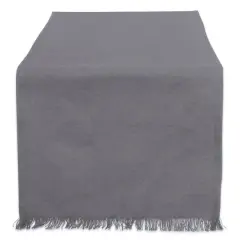 DII&reg; 72" Solid Heavyweight Fringed Table Runner Gray