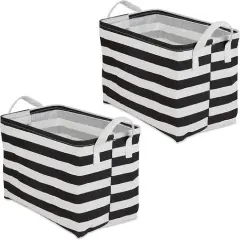 DII&reg; Striped Laundry Bins, 2ct. Black Stripe