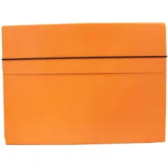 JAM Paper Strong Thin Portfolio Carrying Case with Elastic Band Closure Orange