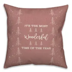 It's the Most Wonderful Time of the Year Red 18" x 18" Indoor/Outdoor Pillow