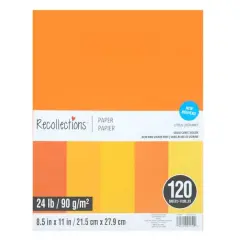 8.5" x 11" Mixed 24lb. Solid Core Paper Pack by Recollections&trade;, 120 Sheets Citrus