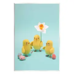 Stupell Industries Spring Chicks Floral Easter Eggs Wall Plaque Art