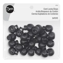Dritz&reg; 7/8" x 11/16" Black Cord Locks/Stops, 24ct.