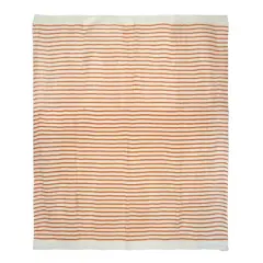 50" x 60" Orange & Cream Knit Throw Blanket by Ashland&reg;