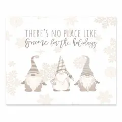 Gnome Holidays Silver Gold 10x8 Tabletop Canvas