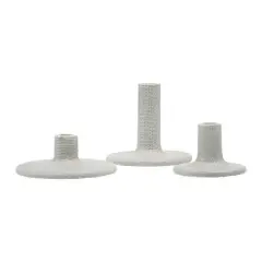 Hello Honey&reg; Stoneware Taper Candle Holders Set, 3ct.