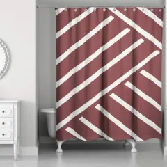 Herringbone Shower Curtain Red